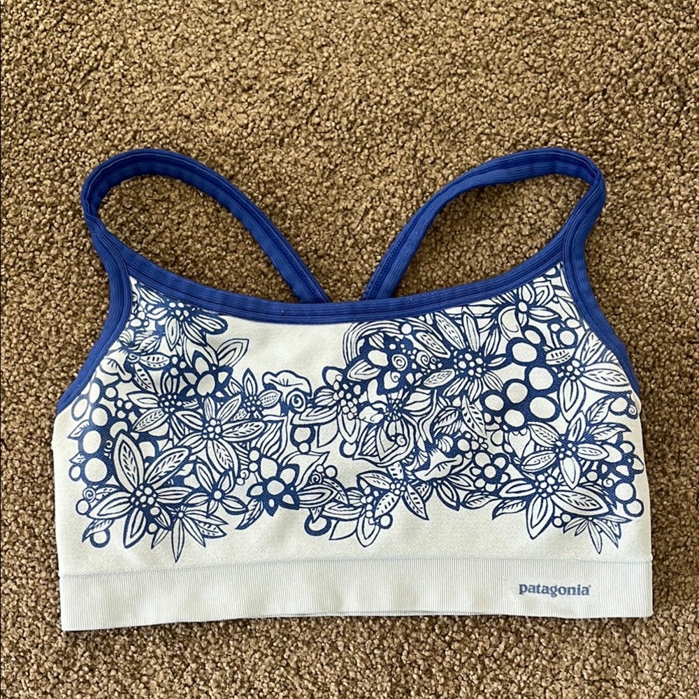 Patagonia Women’s Sports Bra - Blue Floral